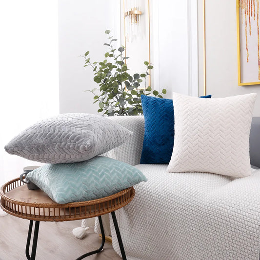 Plush Decorative Pillowcase &mdash; 43&times;43 cm Soft Geometric Throw Pillow Cover for Home &amp; Car — view 1 of cushion covers & pillow cases