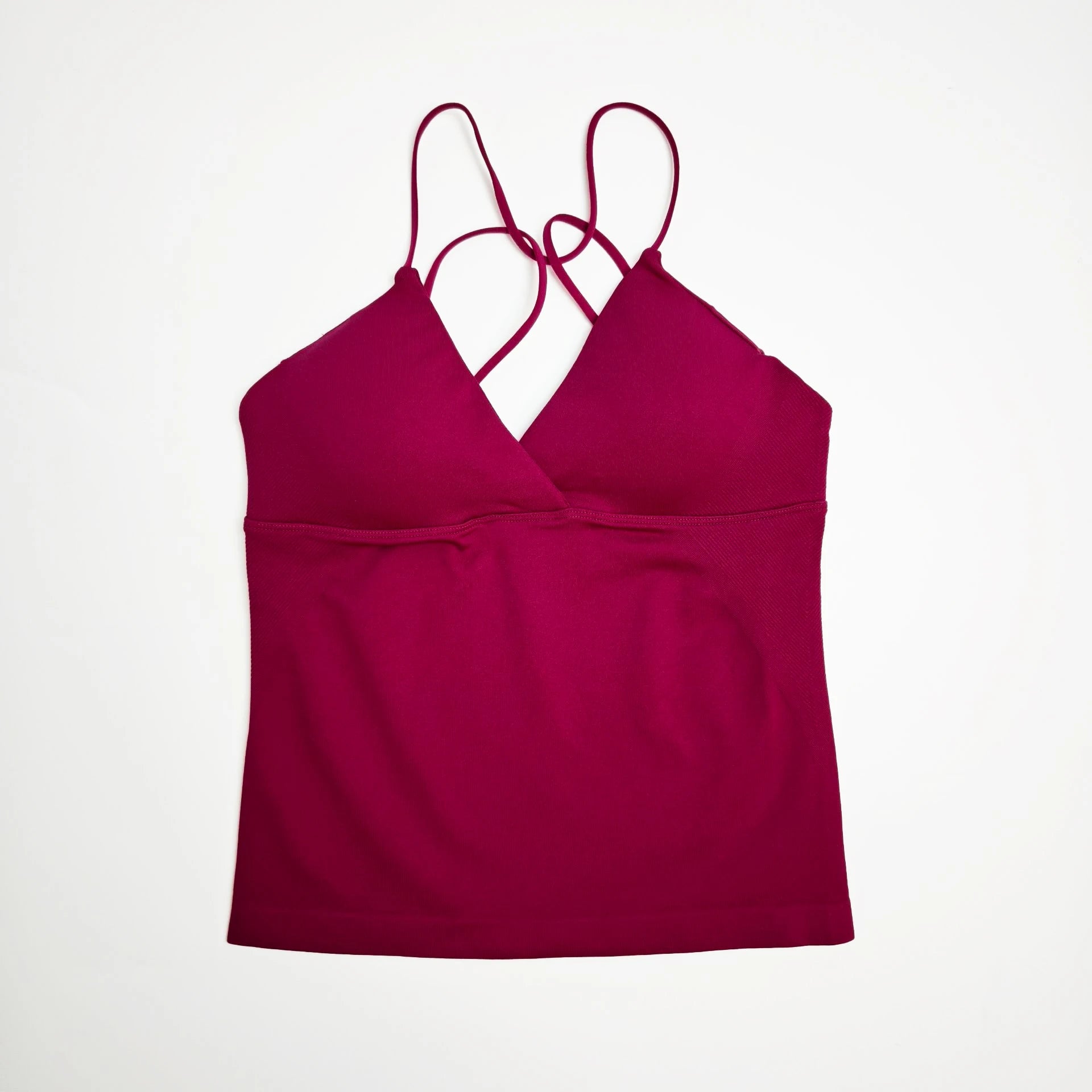 Women's Activewear Twist-Front Longline Workout Tank — Seamless Built-In Bra Yoga Top — view 10 of women's activewear