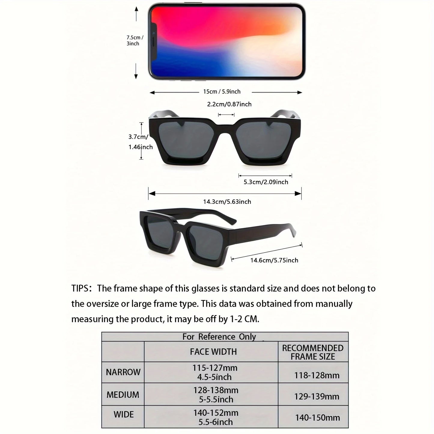 Square Sunglasses Bundle 1/2-Pack — Classic Fashion Plastic Frame Daily Shades Set Eyewear — view 4 of sunglasses