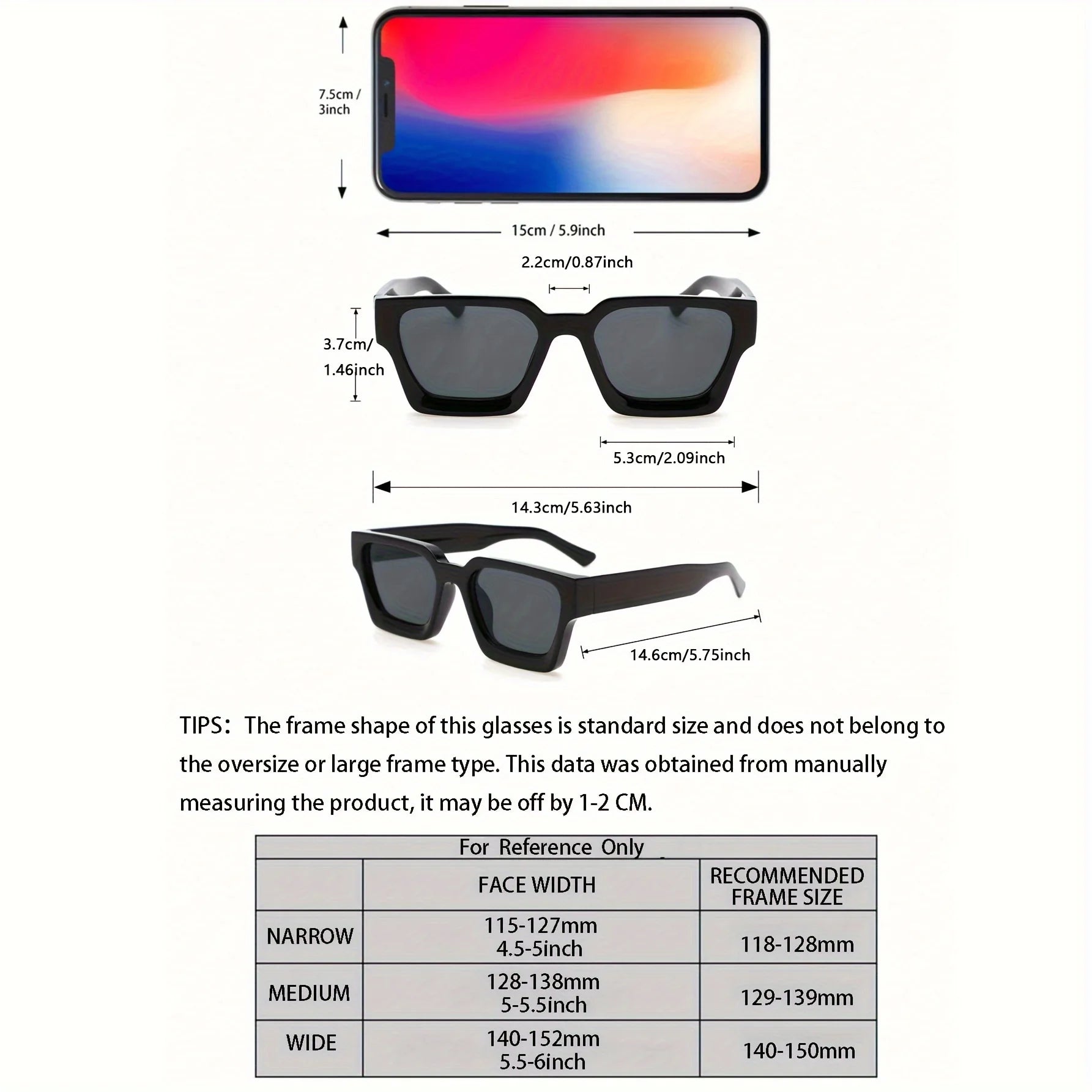 Square Sunglasses Bundle 1/2-Pack — Classic Fashion Plastic Frame Daily Shades Set Eyewear — view 4 of sunglasses