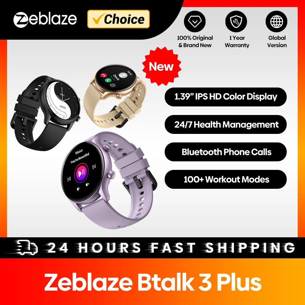 Zeblaze Btalk 3 Plus Smart Watch — 1.39in Voice Calling Fitness Smartwatch for Men & Women — view 1 of watches