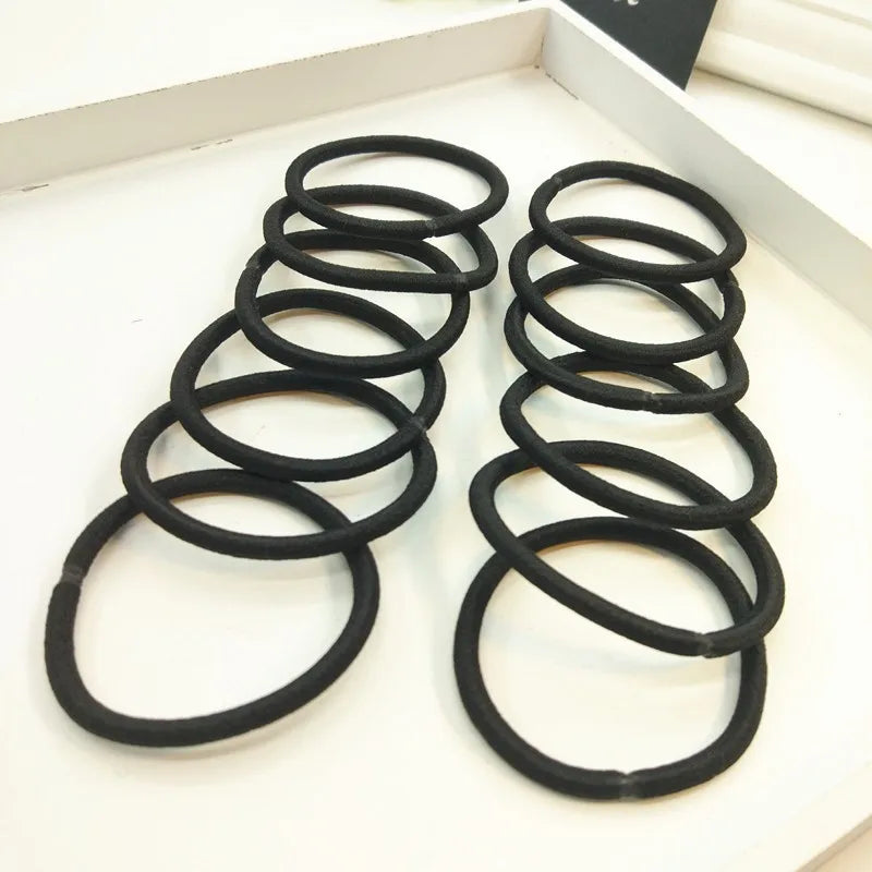 10/30/50pcs 4MM Black Ponytail Holder Elastic Hair Bands Scrunchies For Women Men Girl Lady Hairband Leagues Headband Accessory — view 4 of product