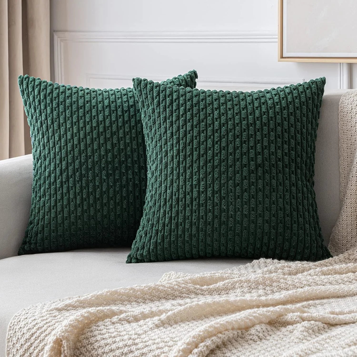 Spring Corduroy Throw Pillow Cover &mdash; 20&times;20 in Farmhouse Boho Striped Cushion Case — view 14 of cushion covers & pillow cases