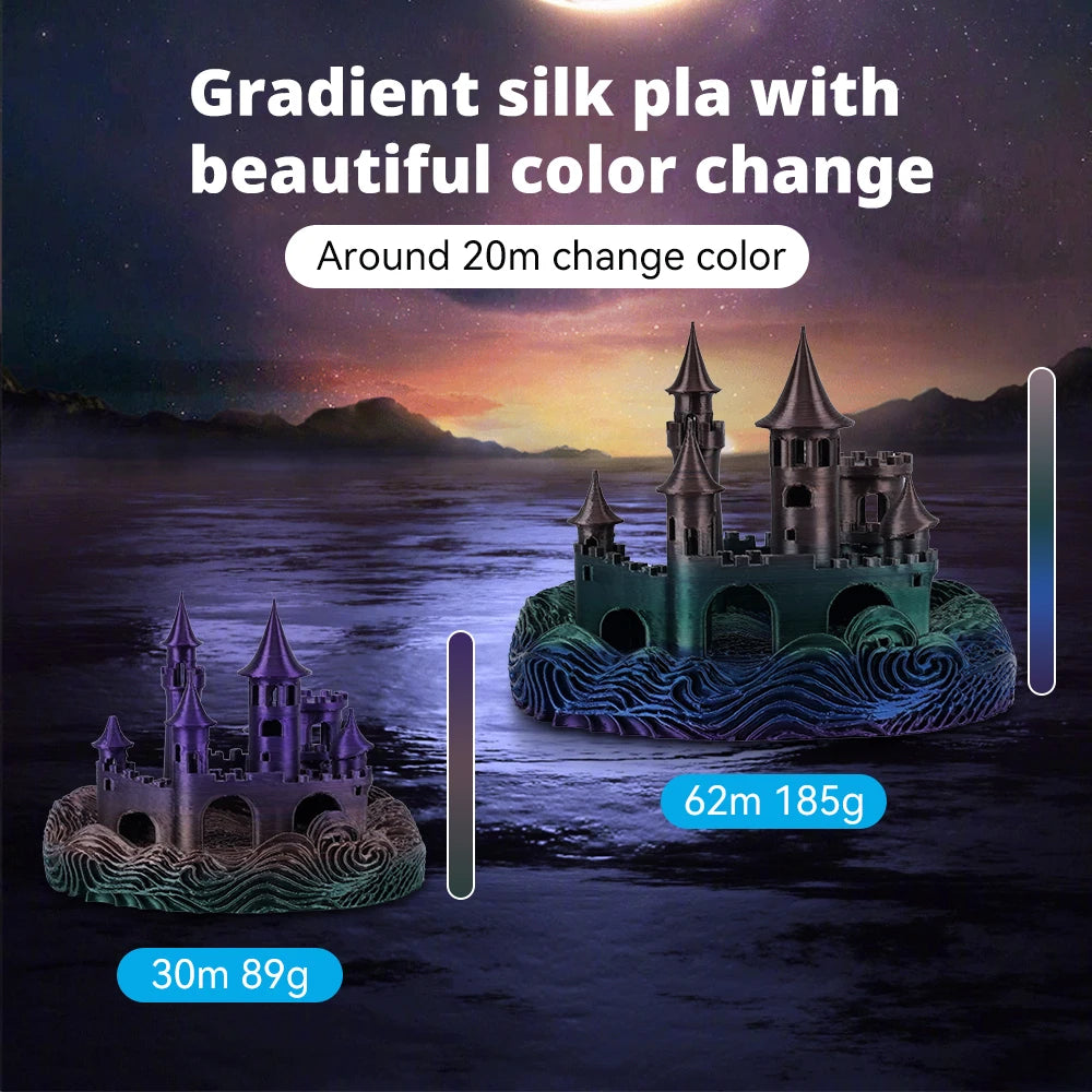 Rainbow Silk PLA 3D Printer Filament 1.75mm, 1kg Spool — product photo 2