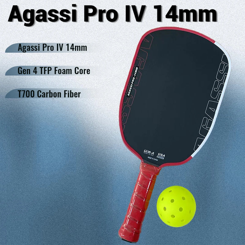 Agassi Pro Gen 4 Pickleball Paddle (T700 Carbon Fiber) – TFP Foam Core for Power & Spin — view 1 of sports & fitness