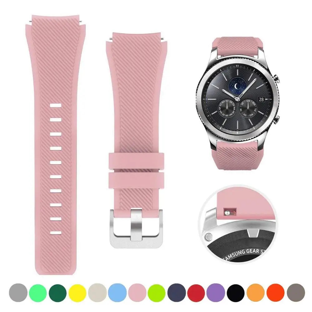 20/22mm Quick-Release Watch Strap for Samsung Galaxy Watch 6/5/4 & Gear S3 — Leather-Look Band