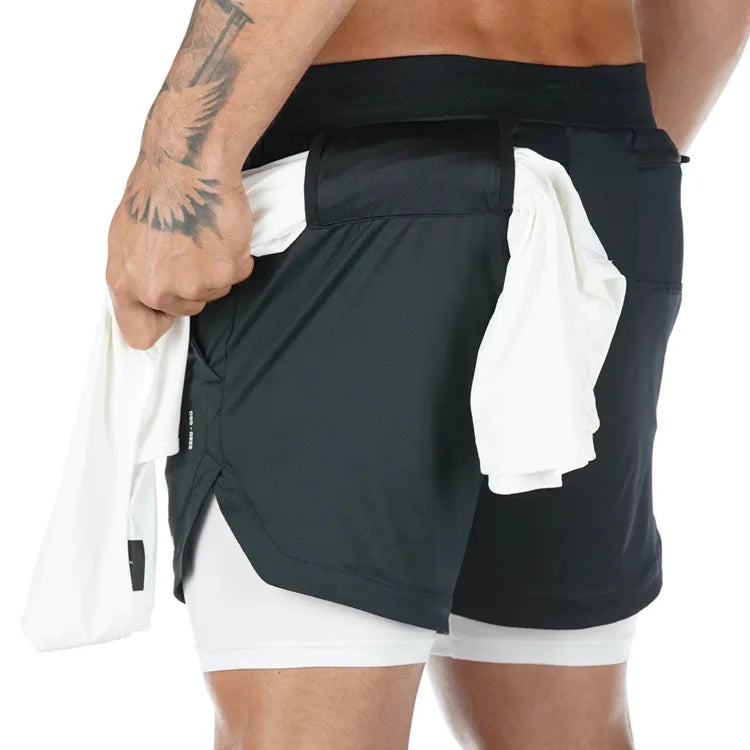 Camo Running Shorts Men — 2-in-1 Quick-Dry Gym Sports Training Shorts — view 17 of shorts