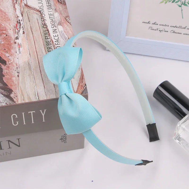 1PCS Cute Solid Color Ribbon Hair bands for Baby Girls Bows summer Headband for girls Kids Fashion Hair Aceessories  FDr10 — view 7 of product