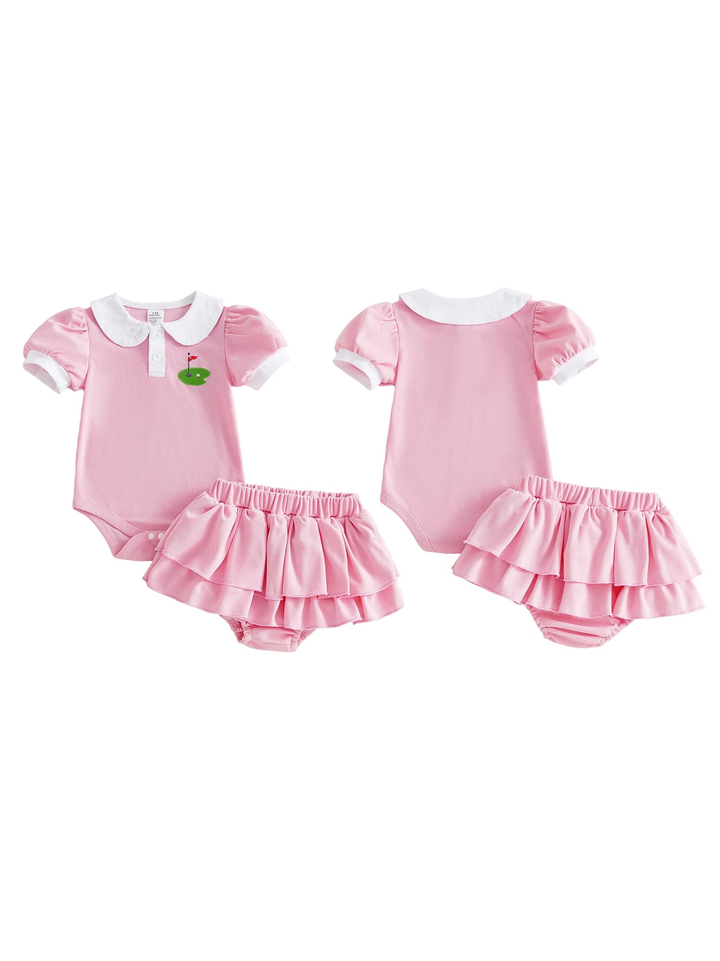 Toddler Girls Floral Ruffle Top & Shorts Set with Bow Headband (3-Piece) — view 3 of toddler sets