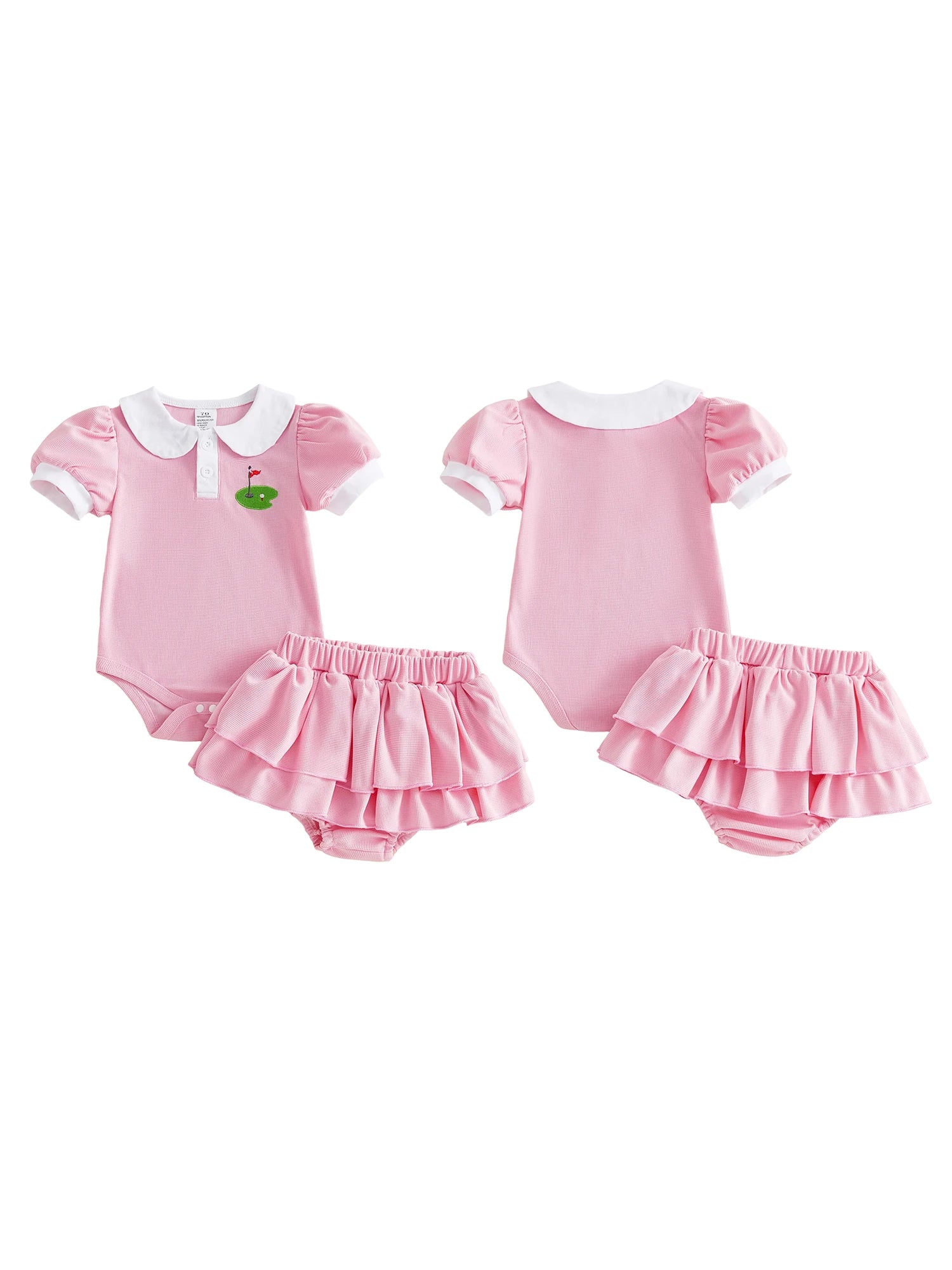 Toddler Girls Floral Ruffle Top & Shorts Set with Bow Headband (3-Piece) — view 3 of toddler sets