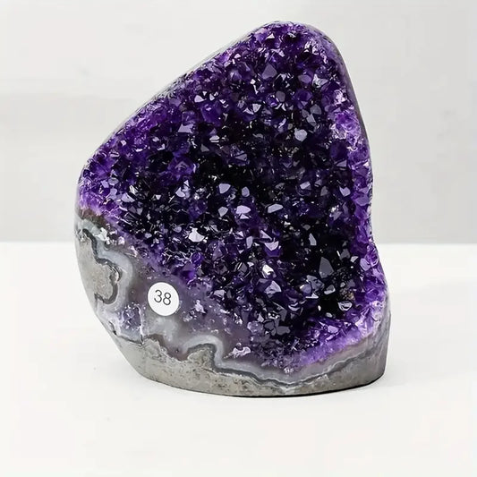 Crystal & Gemstone Purple Amethyst Cluster — Natural Raw Stone Ornament for Home & Office — view 1 of crystal & gemstone