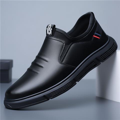 New Business Men's Casual Leather Shoes Breathable Platform Shoes