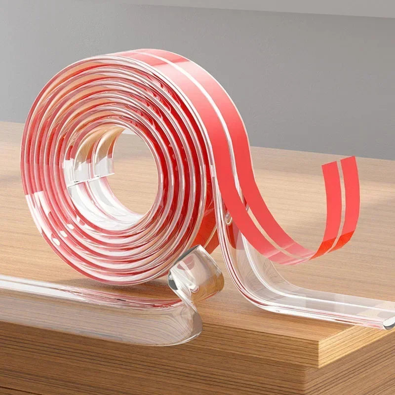 Transparent Baby Edge Protection Strip - Anti-Bump Furniture Guard with Tape — view 6 of baby safety
