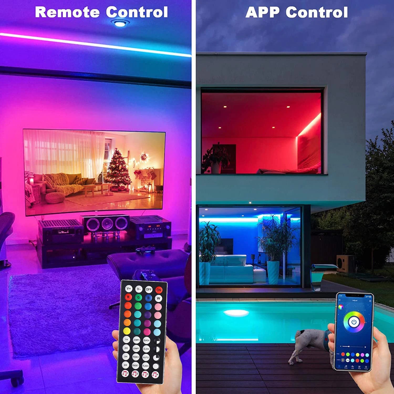 RGB LED Light Strip — USB Music-Sync Smart Ribbon with Bluetooth & Remote (5V) — view 2 of smart lighting