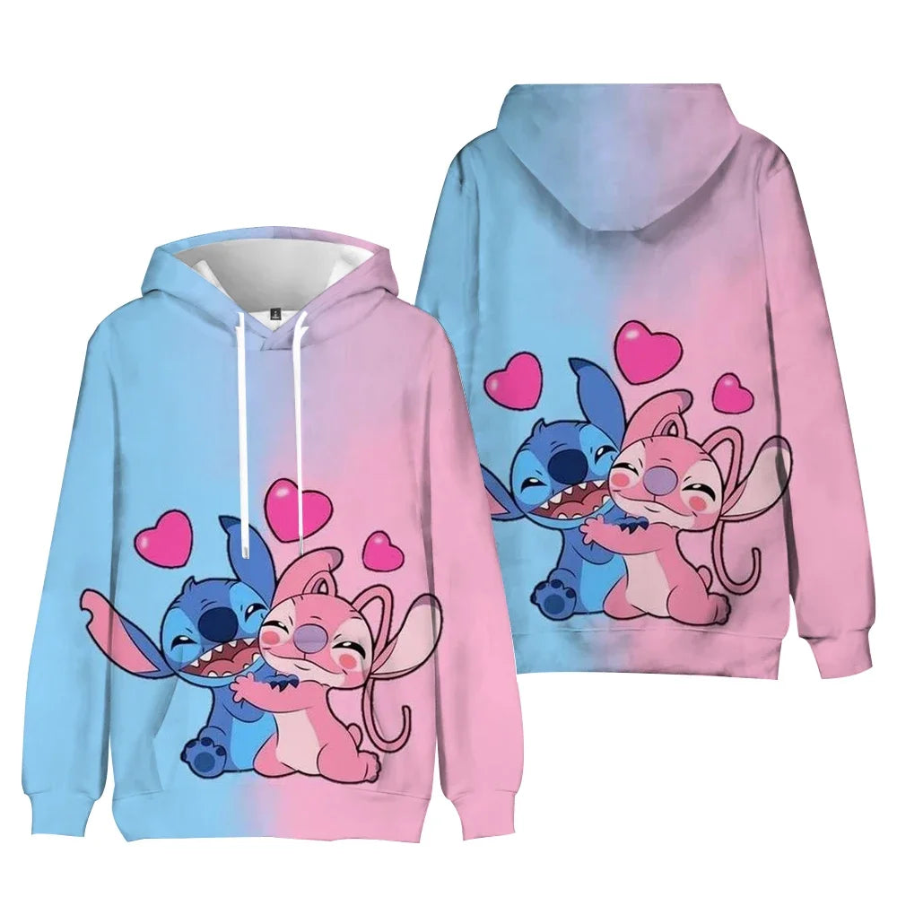 Disney Stitch Hoodie – Cute Kawaii Harajuku Pullover for Women & Couples