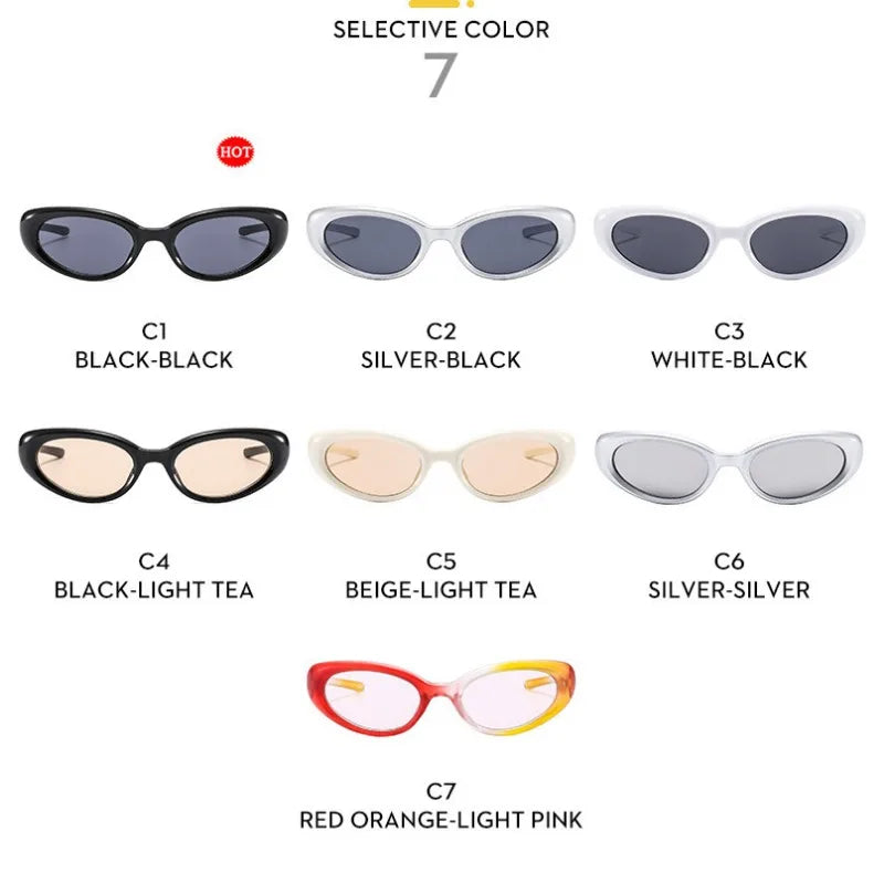 Women's Y2K Oval Sunglasses — Vintage Cat-Eye UV400 Retro Shades (Unisex) — view 5 of sunglasses