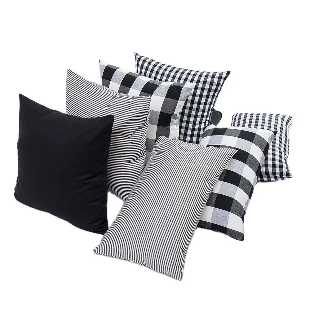 Plaid Sofa Cushion Cover &mdash; 30&times;50 &amp; 45&times;45 cm Multi-Color Stripe Pillowcase — view 5 of cushion covers & pillow cases
