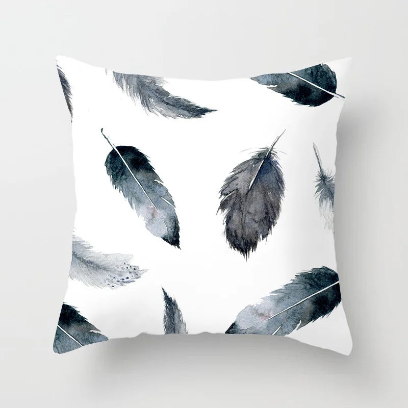Black &amp; White Geometric Pillowcase &mdash; 45&times;45 cm Modern Sofa &amp; Office Cushion Cover