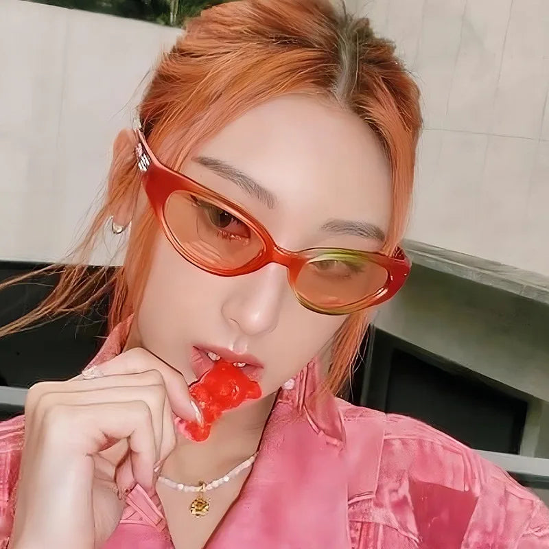 Women's Y2K Oval Sunglasses — Vintage Cat-Eye UV400 Retro Shades (Unisex) — view 4 of sunglasses