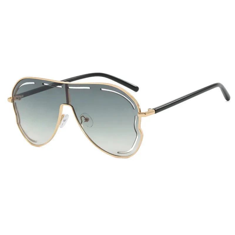 Oversized Shield Sunglasses 2024 — Hollow One-Piece Big-Frame Luxury Special-Shaped Eyewear — view 9 of sunglasses