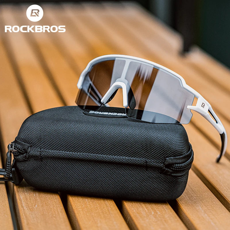 ROCKBROS Cycling Sunglasses Photochromic Polarized UV400 — Smart-Tint Bike MTB Road Goggles — view 1 of sunglasses