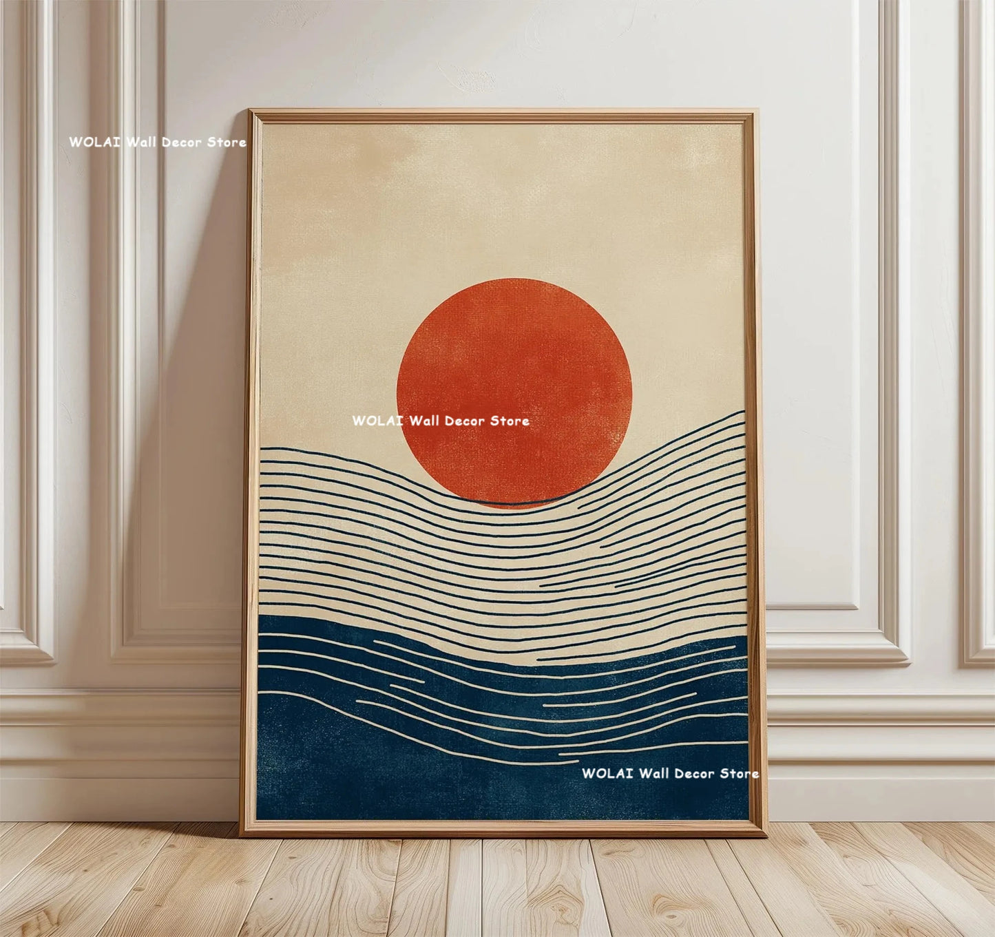 Japanese Forest &amp; Koi Fish Zen Canvas Poster &mdash; Retro Abstract Waves Wall Art for Home