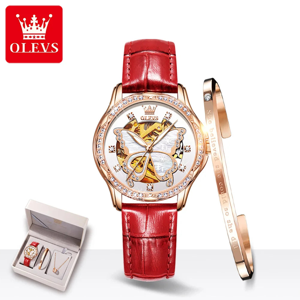 OLEVS 6622 Women's Butterfly Dial Watch — Luxury Diamond Quartz Wristwatch — view 10 of watches