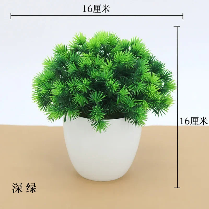 Home Decor Artificial Bonsai Plant — Faux Green Small Tree in Pot for Home, Office & Garden — view 3 of home decor
