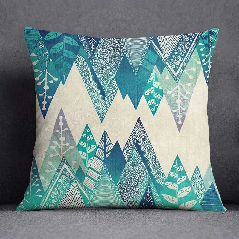 Dark Green Floral Cushion Cover &mdash; Modern Square Animal Print Pillow Case for Sofa &amp; Office — view 2 of cushion covers & pillow cases
