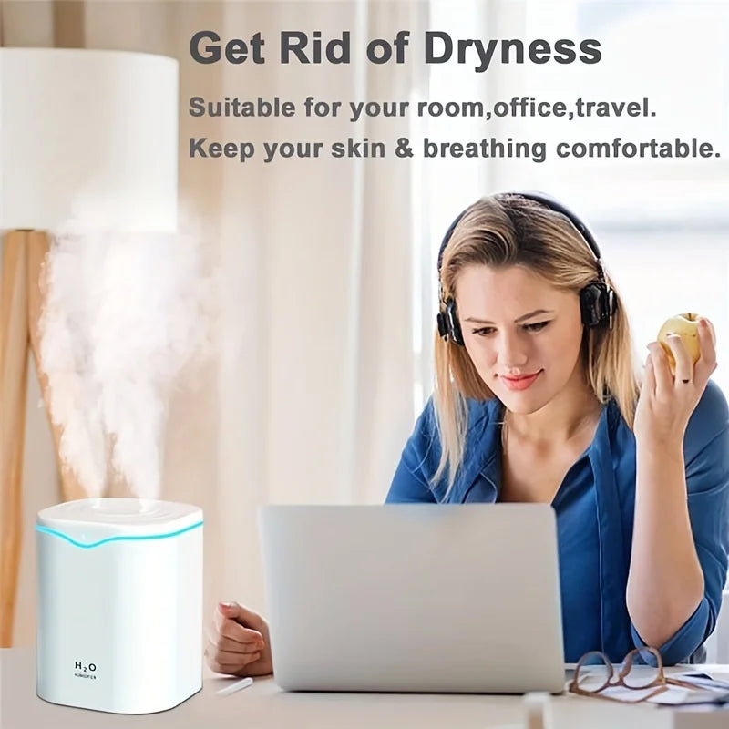 2000ml Cool Mist Air Humidifier – Dual Spray USB Diffuser with Colorful Night Light — view 6 of home & kitchen