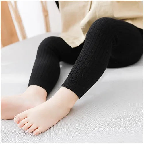 Girls Ribbed Footless Tights - 1-6Y Toddler Stretch Leggings — view 5 of baby bottoms