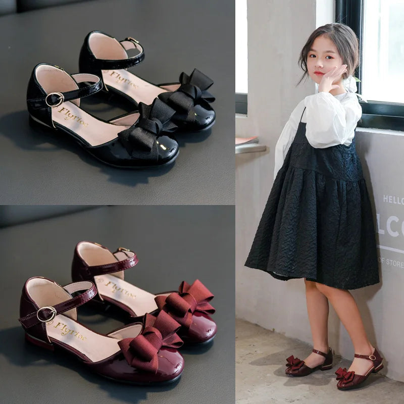 3 5 7 9 10 11 12 Year Children'S Dance Shoes Patent Leather Summer For Little Girls Party Sandals Fashion Bow Kids Princess Shoe