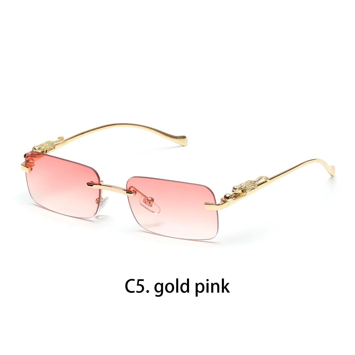Rimless Sunglasses Ruiao UV400 — Sleek Metal Square Designer Shades Men Women Influencer — view 7 of sunglasses