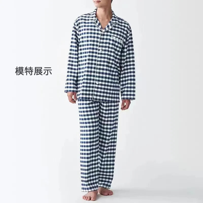 100% Cotton High-Quality Couple Pajamas – Double Strand Cotton Sleepwear for Men & Women