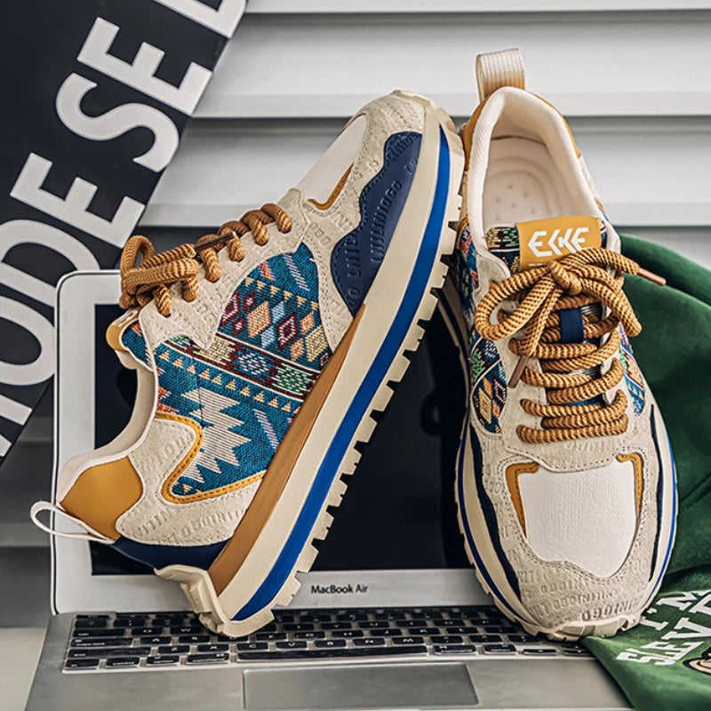 Men's Thick-Soled Sneakers — Trendy Chunky Non-Slip Outdoor Sports Trainers — view 2 of sneakers