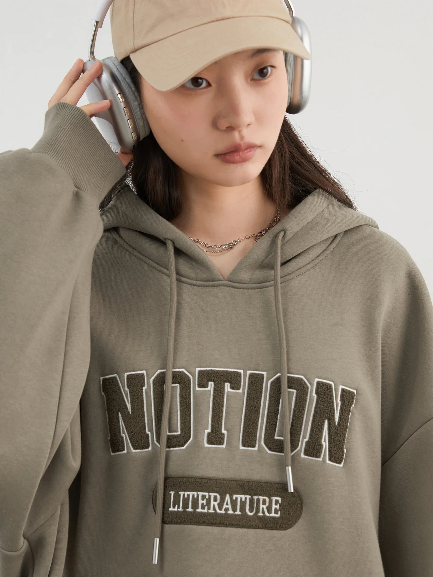 CHIC VEN Women Sweatshirts Loose Casual New Oversized Hooded Letter Patch Hoodie Female Fleece Woman Top Autumn Winter 2024