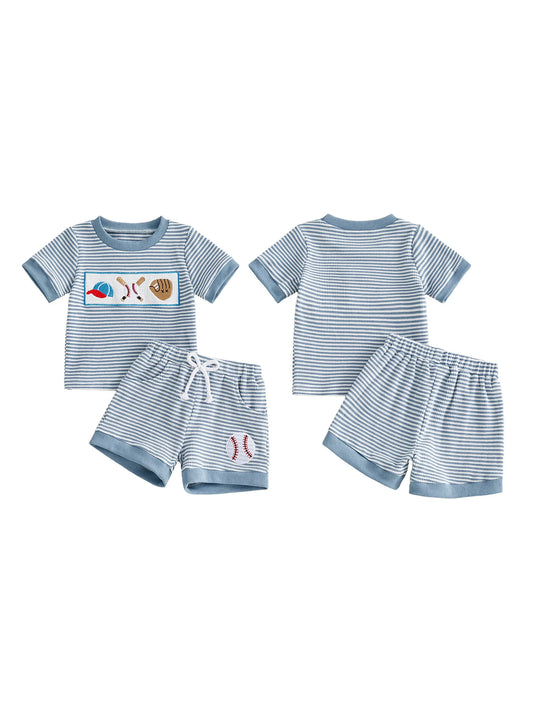 Infant Baby Sport Embroidered Spring Set - Polka Dot Top with Pants — view 1 of infant sets