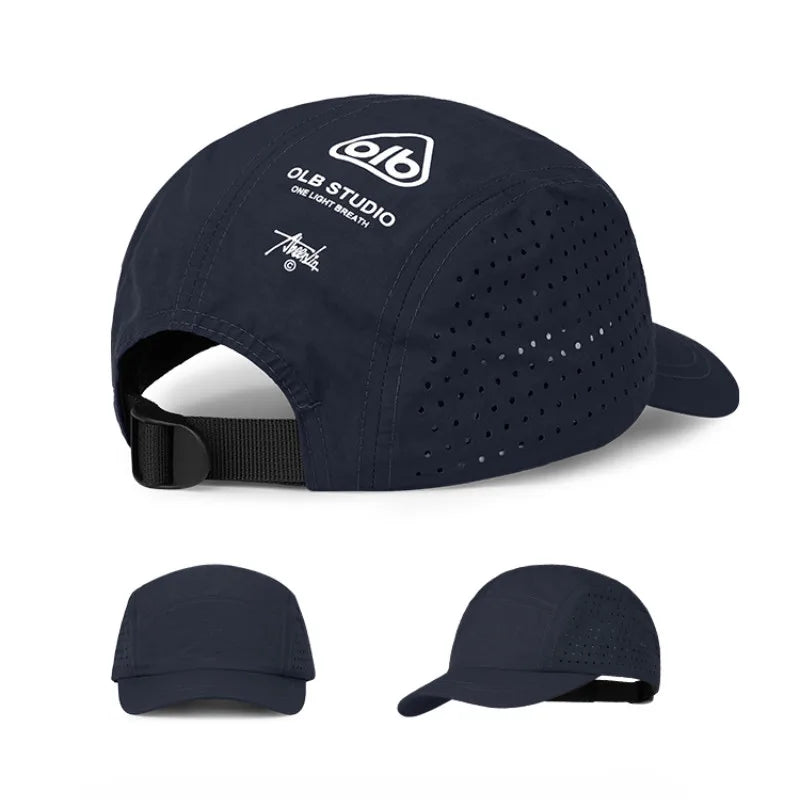 Short-Brim Quick-Dry Mesh Cap — Athletic Running Gym Lightweight UV Protection Couples Hiking Hat — view 5 of hats & caps