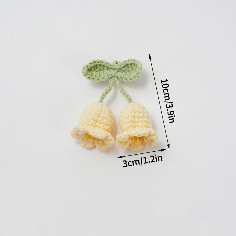 Home Decor Crochet Flower Pendant — Hand-Knitted Car Interior Hanging Decor & Bag Accessory — view 17 of home decor