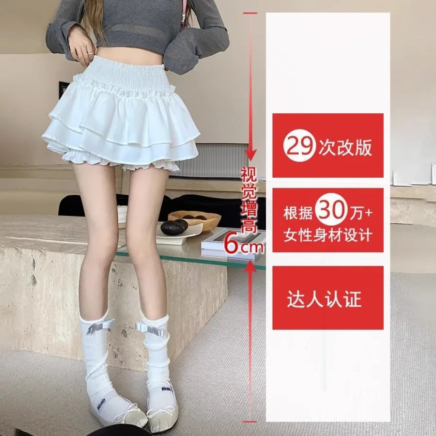 【HOT】Ballet bust skirt for women 2026 new spring and autumn high waist A-shaped skirt sweet hot girl cake plump short skirt — view 4 of product
