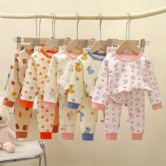 Children's Underwear Set 2pcs Baby Autumn Winter Clothes Boys Girls Long Sleeve Cotton