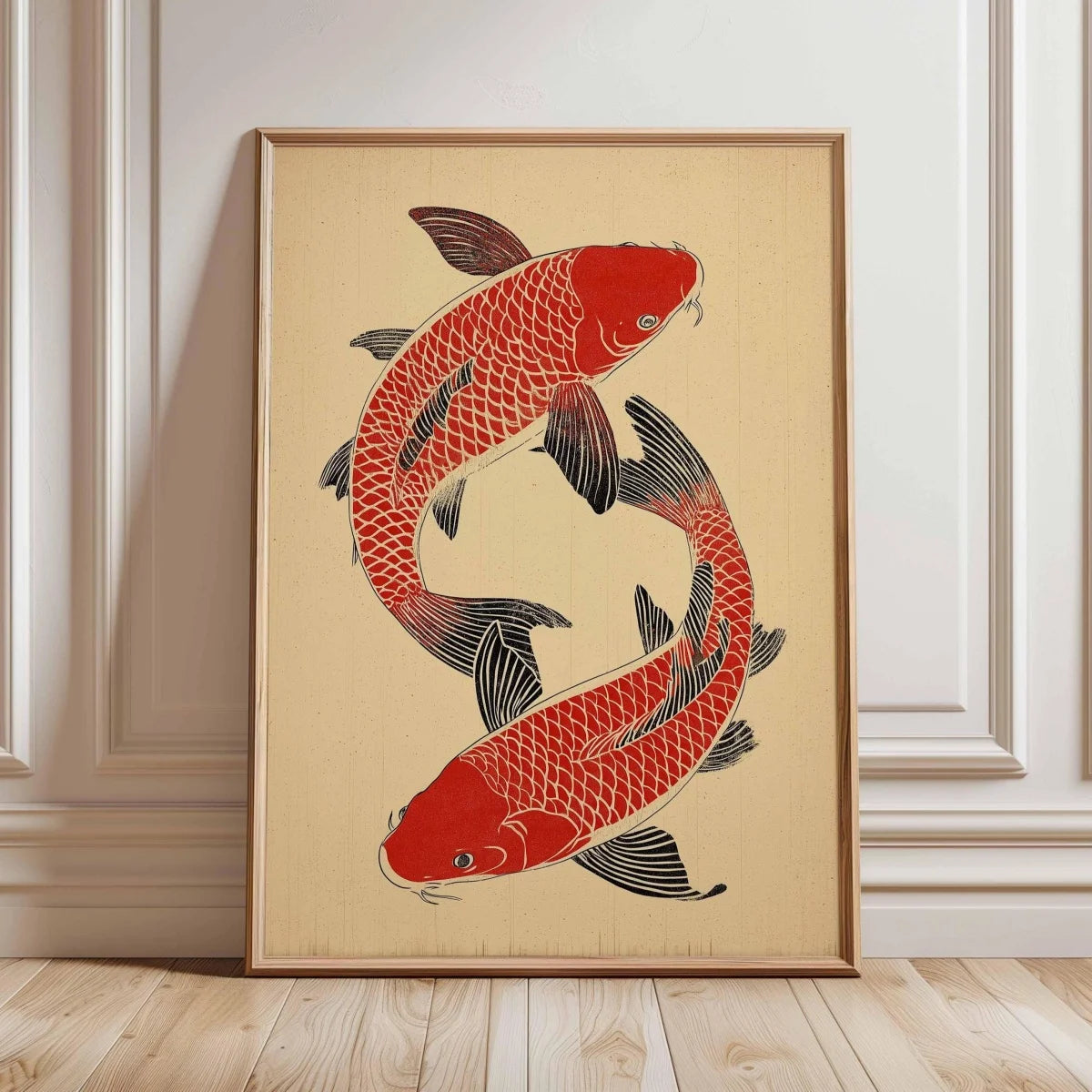 Japanese Red Koi Fish Canvas Poster &mdash; Modern Minimalist Wall Art for Bedroom &amp; Kitchen — view 7 of wall art & prints