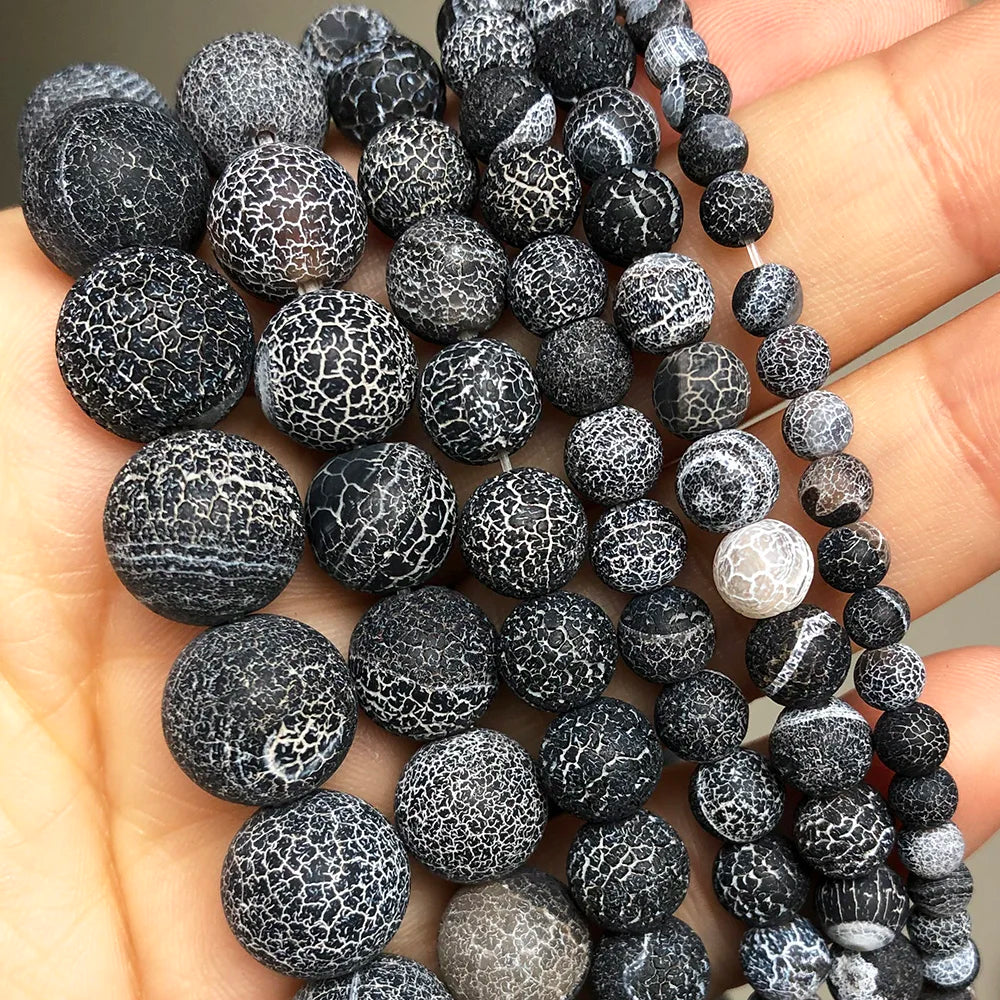 Pearl & Yooperlite Fire Sodalite Beads 15" — 8mm Glow Stone Strand for DIY Jewelry — view 15 of beads