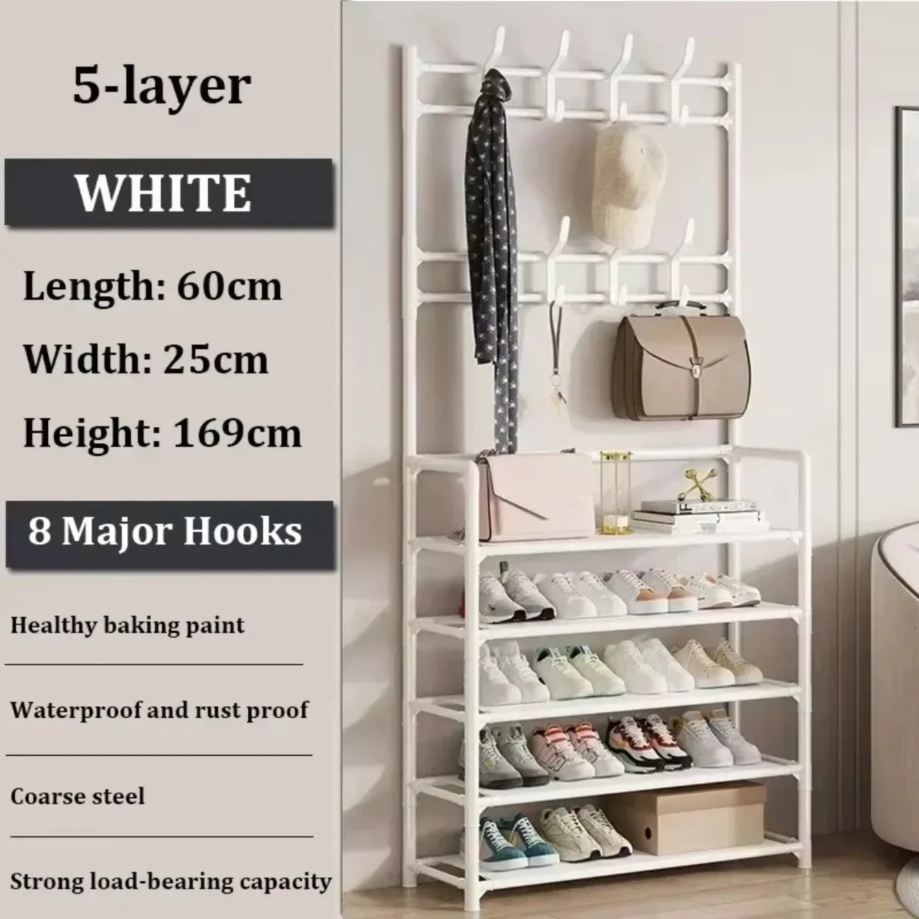 Multi-Functional Entryway Shoe Rack – Large Capacity Multi-Layer Organizer for Shoes & Bags — view 7 of shoes & footwear