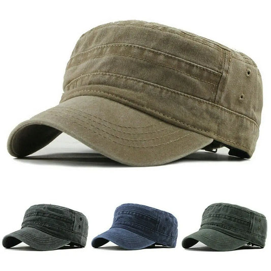 Camouflage Army Military Cadet Cap — Tactical Combat Fishing Outdoor Men's Camo Hat — view 1 of hats & caps