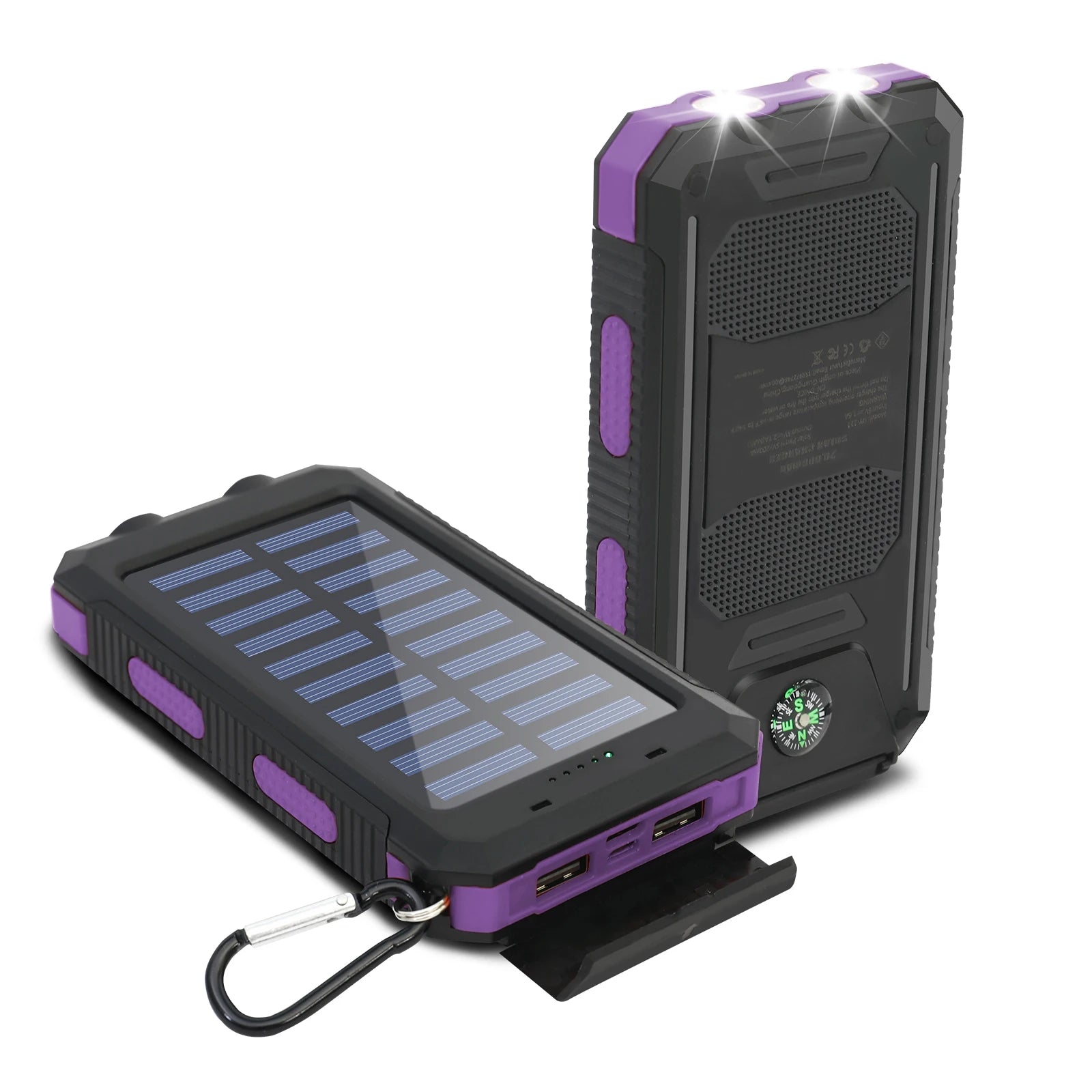20,000mAh Solar Power Bank Waterproof — Compass Flashlight SOS Outdoor — view 6 of power banks
