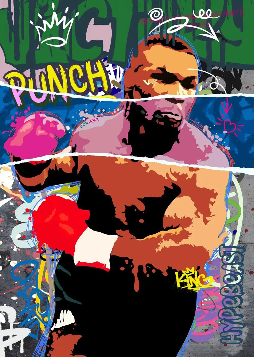 Home Decor Mike Tyson Boxing Graffiti Poster — Pop Canvas Wall Art, Boxer Legend Motivation — view 18 of home decor