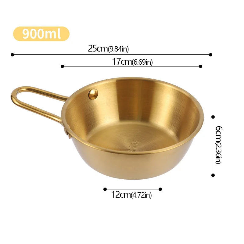 Korean Sauce Bowl with Handle — 304 Stainless Steel Rice, Wine & Seasoning Dish — view 14 of dining & tableware