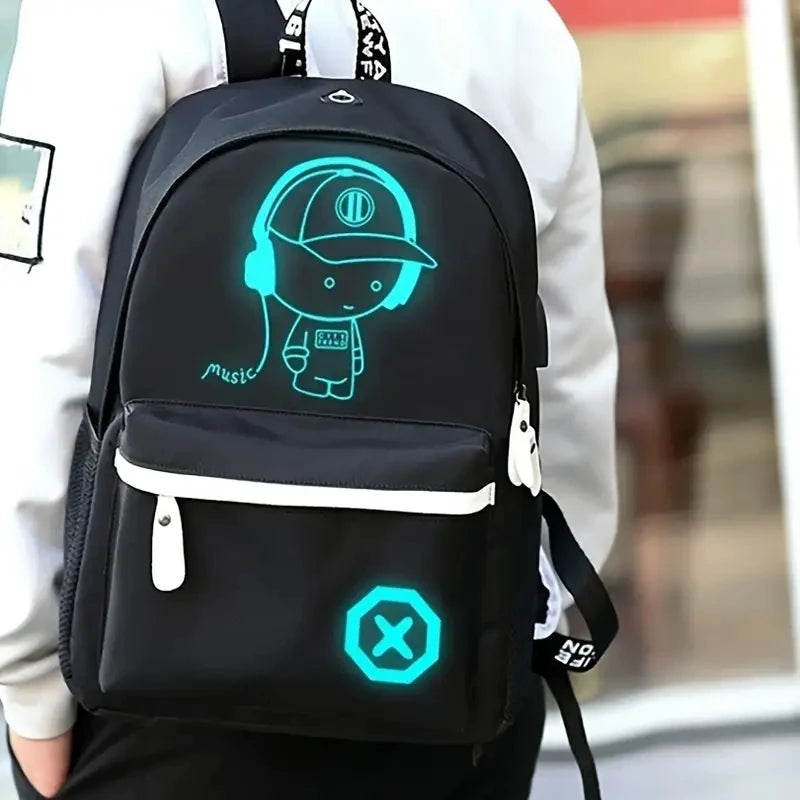 Children Backpack School Bags For Boy Girls Anime Luminous School Backpack Kids Waterproof Book Bag USB Charging SchoolBag Gift