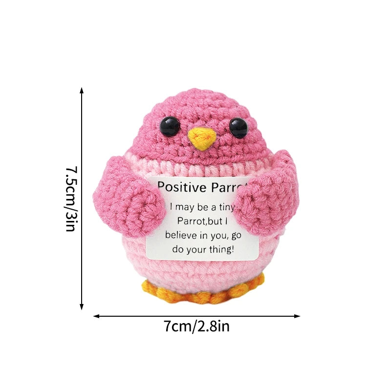 Home Decor Hand-Woven Crochet Ornament — Funny Vegetable Animal Doll with Hugging Card, Positive Energy Desk Accent & Gift